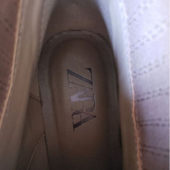 Zara Lug Sole Leather Suede Front Lace Up Ankle Boots Booties Combat Size 40 - Picture 9 of 13